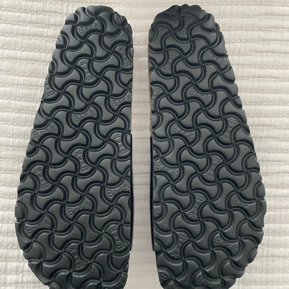 Birkenstock Black Slides with Gold Accents - Picture 7 of 10